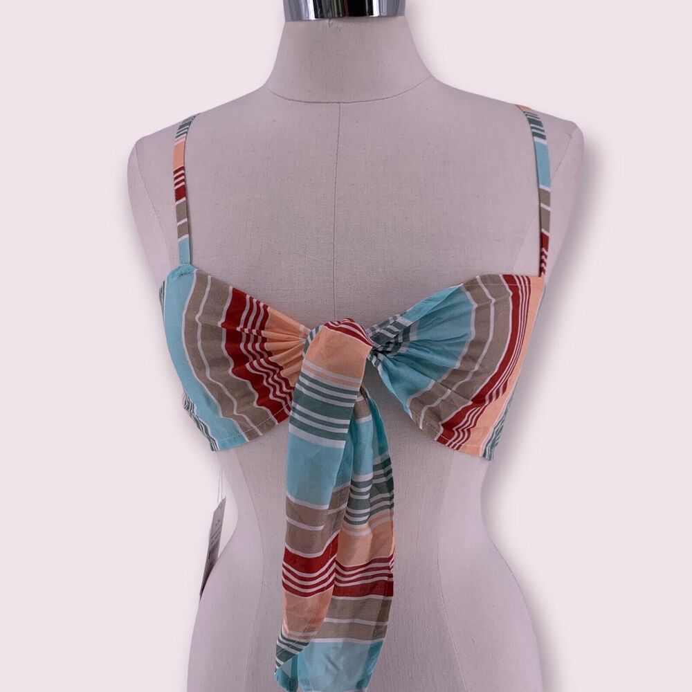 NWT PILYQ Adventure Stripe Cleo Tie Bandeau Top Beach Boho